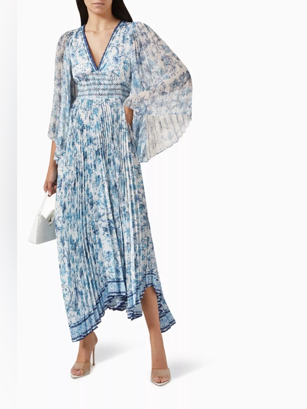 Alice & Olivia Sion Sunburst Pleated Maxi Dress in size 6